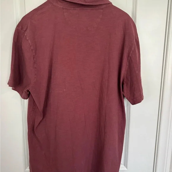 Faherty Men’s Sun Washed Polo Shirt Red Burgundy Short Sleeve Coastal Surf XL - Picture 7 of 9